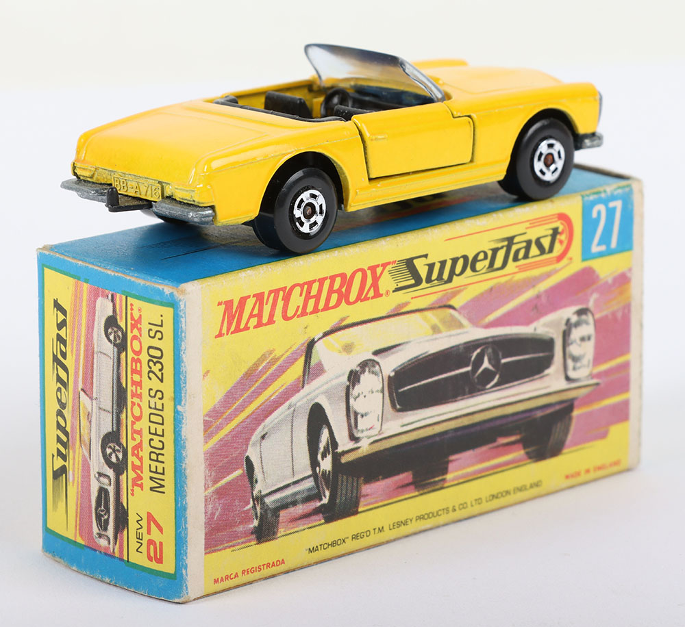 Matchbox Lesney Superfast MB-27 Mercedes 230 SL variation with LIGHT Yellow body - Image 2 of 5