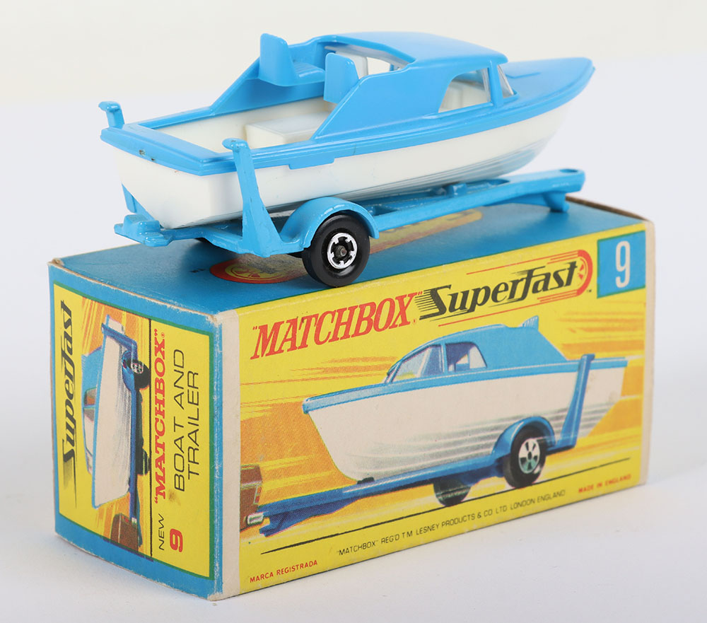 Matchbox Lesney Superfast  MB-9 Boat and Trailer, Transitional model - Image 2 of 5