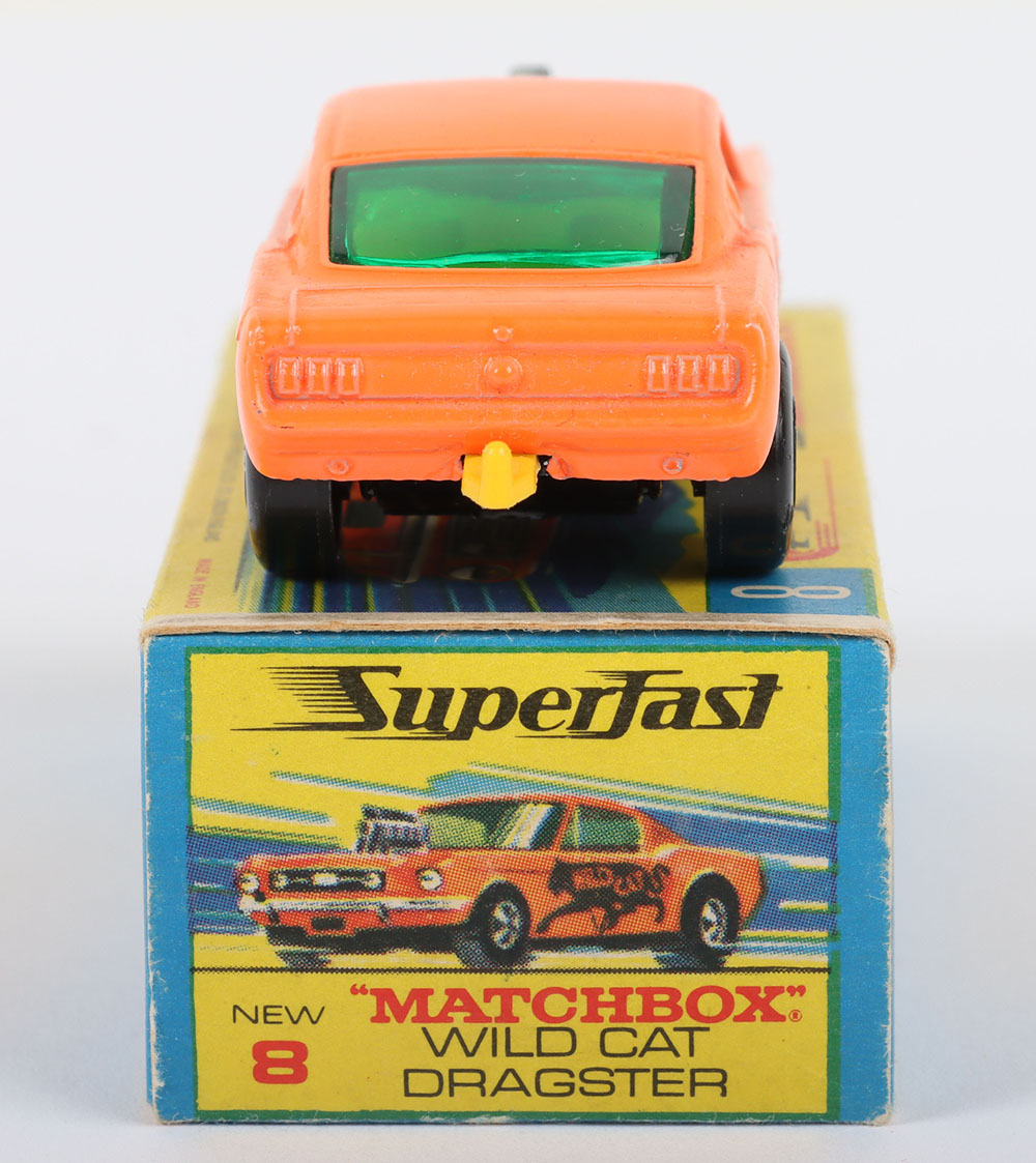Matchbox Lesney Superfast MB-8 Wild Cat Dragster, Orange body with scarce SAILBOAT labels - Image 4 of 5