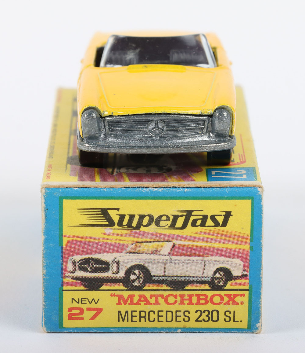 Matchbox Lesney Superfast MB-27 Mercedes 230 SL variation with LIGHT Yellow body - Image 3 of 5