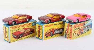 Three Matchbox Lesney Superfast Lamborghini Marzal Boxed Models