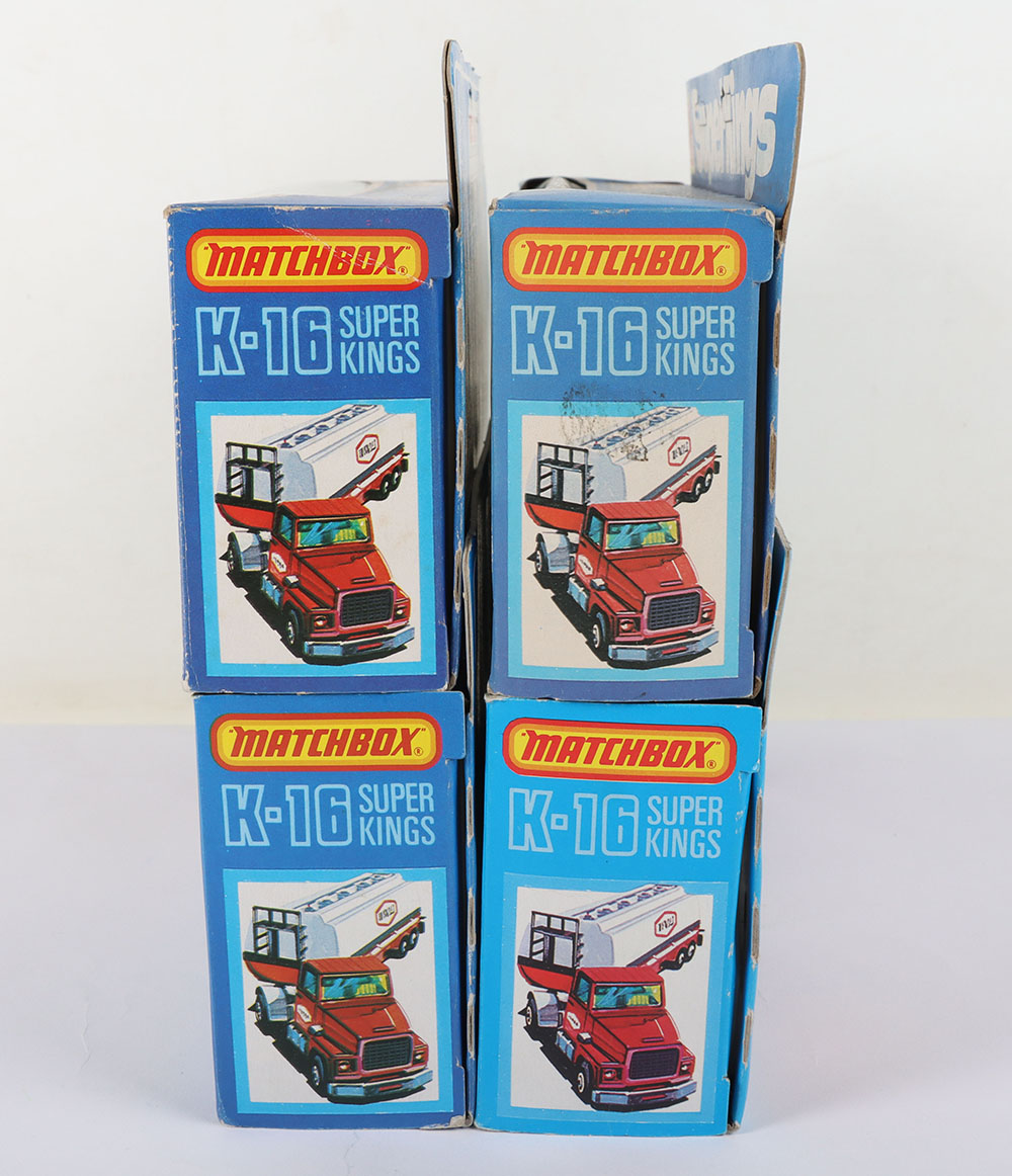 Four Matchbox Lesney Superkings K-16 Ford Petrol Tankers - Image 4 of 6