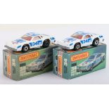 Two Matchbox Lesney Superfast MB-34 Chevy Pro Stocker Boxed Models