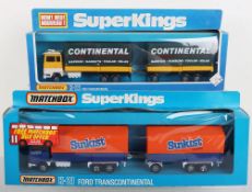 Two Matchbox Superkings  K-21 Ford Transcontinental Trucks