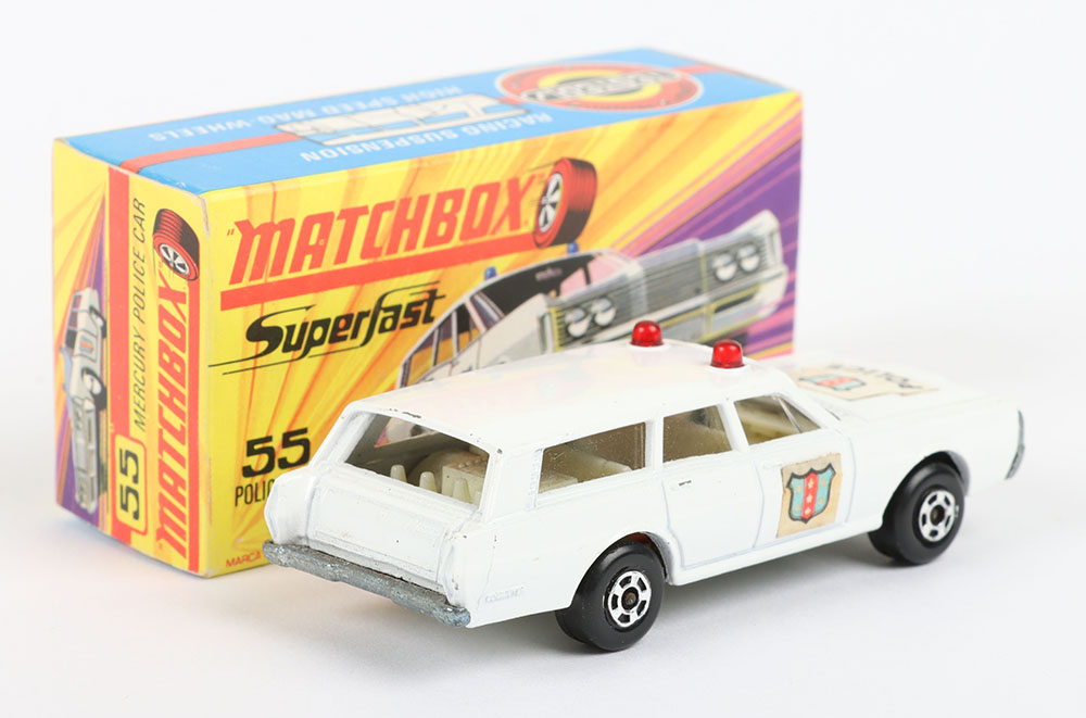 Matchbox Lesney Superfast MB-55 Police Car with rarer POLICE SHIELD Hood label and SHIELD side label - Bild 4 aus 7