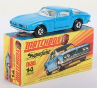 Matchbox Lesney Superfast MB-14 Iso Grifo with MEDIUM Blue body and WIDE 5-Spoke wheels