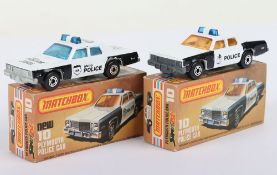 Two Matchbox Lesney Superfast Plymouth Police Car,Boxed Models