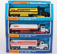 Three Matchbox Lesney Superkings K-16 Ford Petrol Tankers