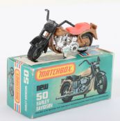 Matchbox Lesney Superfast MB-50 Harley Davidson, Pre-Production model with RED seat