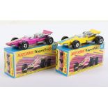 Two Matchbox Lesney Superfast MB-34 Formula 1 Racing Car Boxed Models