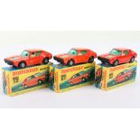 Three Matchbox Lesney Superfast MB-62 Renault 17TL Boxed Models