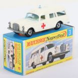 Matchbox Lesney Superfast MB-3 Mercedes Benz Binz Ambulance with THIN 5-Spoke wheels