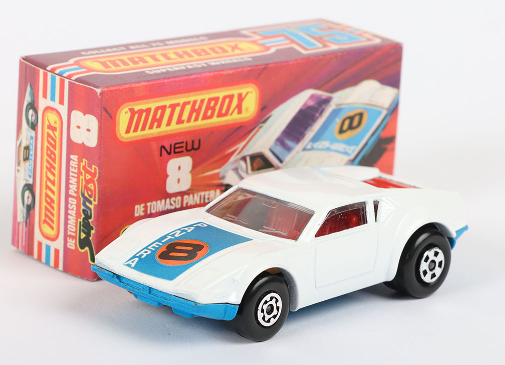 Matchbox Lesney Superfast MB-8 De Tomaso Pantera with scarce RED INTERIOR & REAR PANE - Image 2 of 7