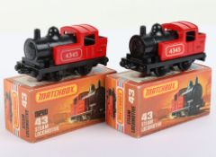 Two Matchbox Lesney Superfast MB-43 Steam Locomotive Boxed Models