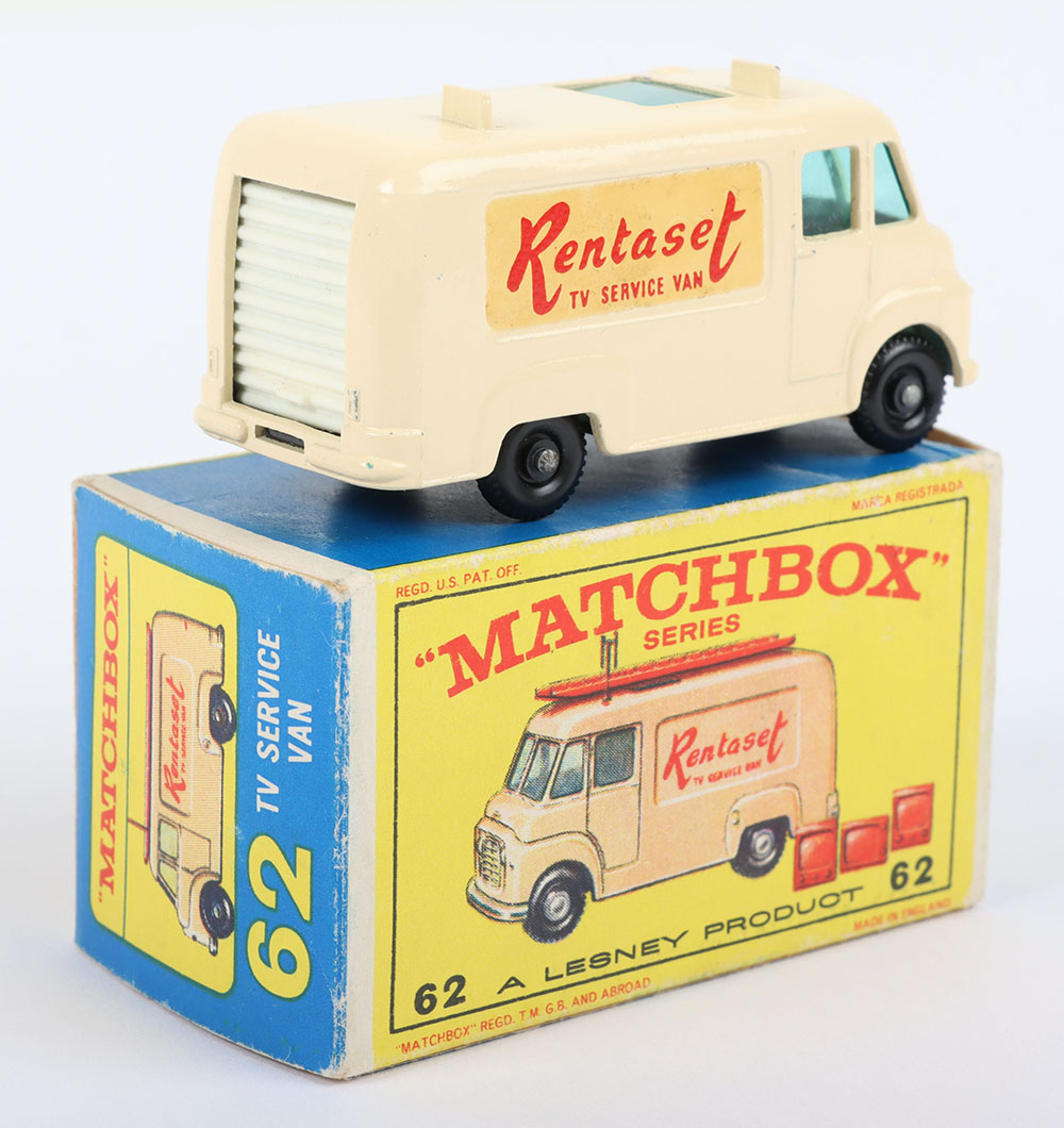 Matchbox Lesney Regular Wheels MB-62 TV Service Van with CREAM body & RENTASET TV SERVICE VAN Decals - Image 2 of 5