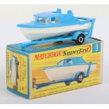 Matchbox Lesney Superfast  MB-9 Boat and Trailer, Transitional model