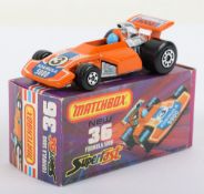 Matchbox Lesney Superfast MB-38 Formula 5000 with scarce 5-ARCH rear wheels