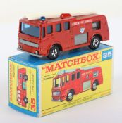 Matchbox Lesney Superfast Boxed ModelMB-35 Merryweather Fire Engine with 1st issue LIGHTER METALLIC