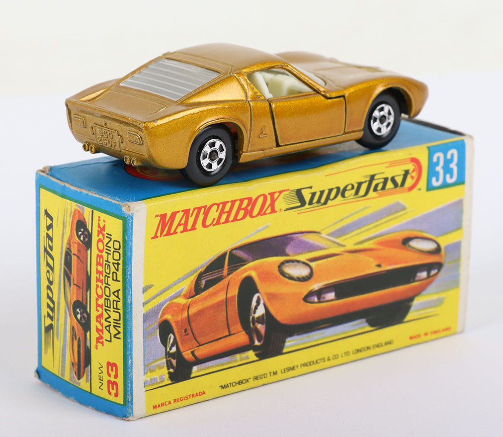 Matchbox Lesney Superfast MB-33 Lamborghini Miura P400, Transitional model - Image 2 of 5