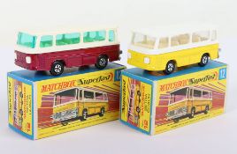 Two Matchbox Lesney Superfast Setra Coach Boxed Models
