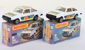 Two Matchbox Lesney Superfast Ford RS2000 Escort Boxed Models