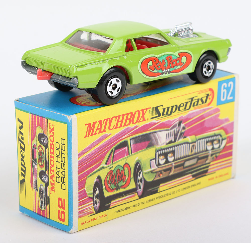 Matchbox Lesney Superfast MB-62 Rat Rod Dragster, variation with DARK LIME GREEN body - Bild 2 aus 5