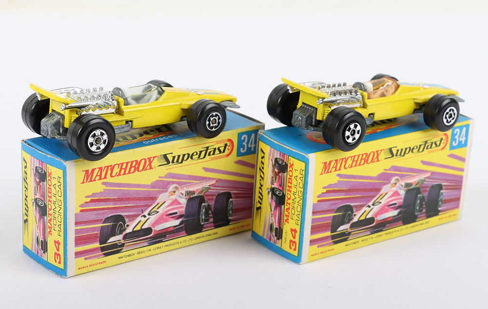 Two Matchbox Lesney Superfast MB-34 Formula 1 Racing Car Boxed Models - Image 2 of 5