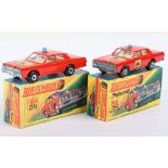 Two Matchbox Lesney Superfast MB-59 Mercury Fire Chief Car Boxed Models