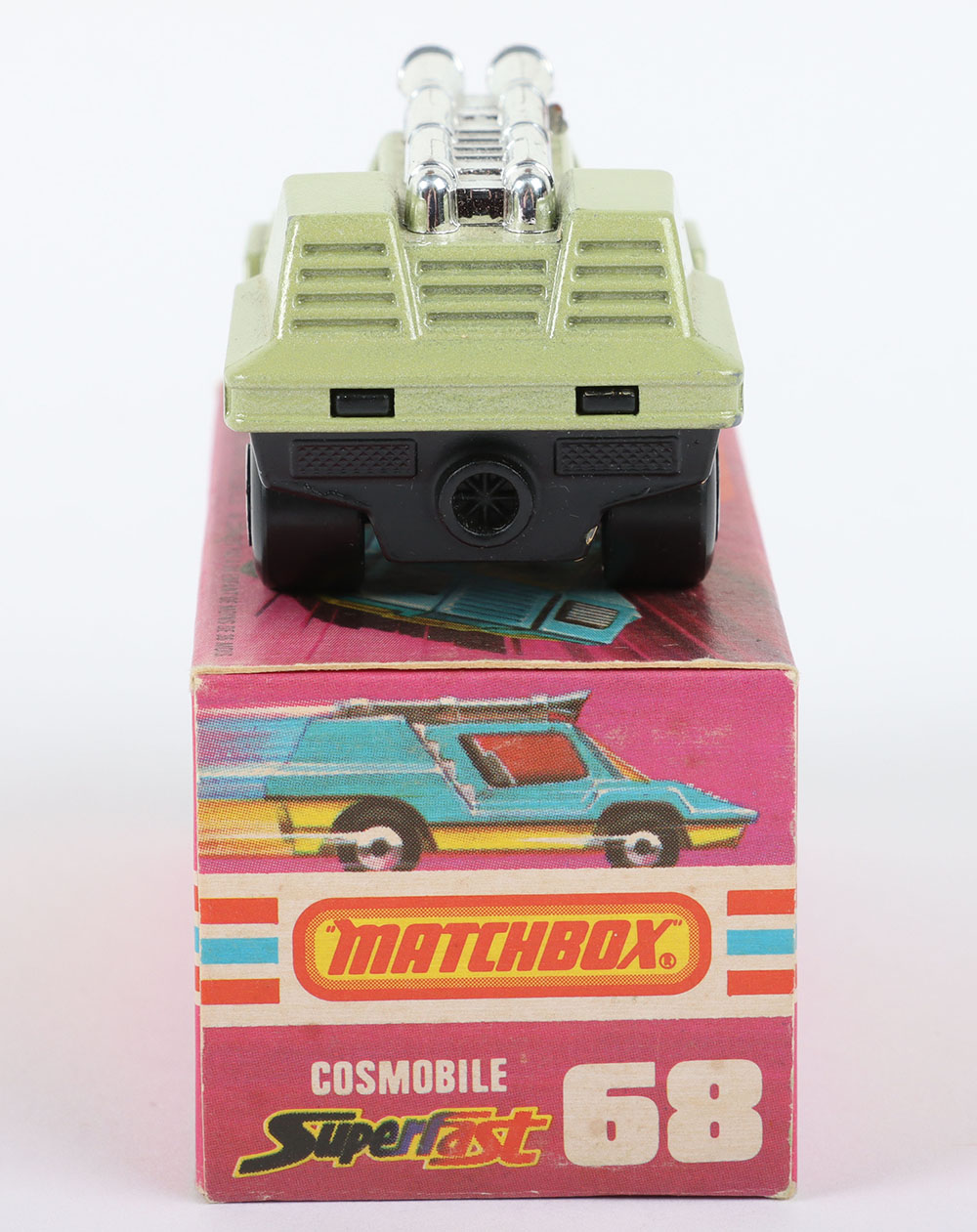 Matchbox Lesney Superfast MB-68 Cosmobile with AVOCADO body & rarer WHITE interior - Image 4 of 5