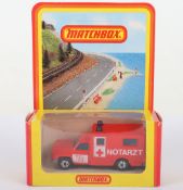 Matchbox Lesney Superfast MB-41 Ambulance with RED body and ‘NOTARTZ’ prints