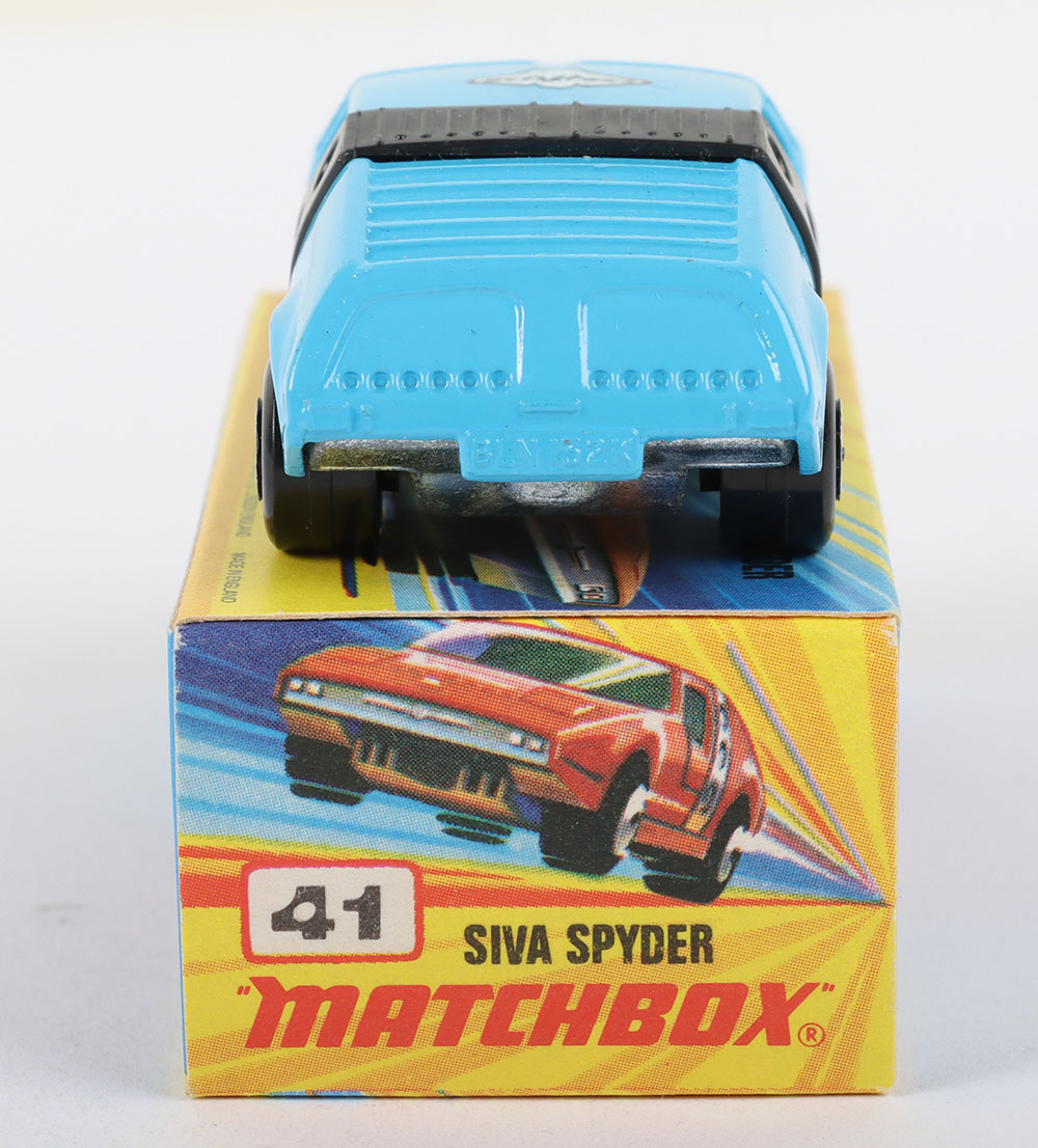 Matchbox Lesney Superfast MB-41 Siva Spyder with LIGHT BLUE body and rarer CLEAR glass - Image 4 of 5