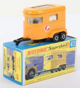 Matchbox Lesney Superfast MB-43 Pony Trailer with ORANGE body & BROWN rear door