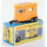 Matchbox Lesney Superfast MB-43 Pony Trailer with ORANGE body & BROWN rear door