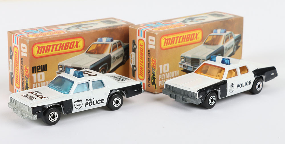 Two Matchbox Lesney Superfast Plymouth Police Car,Boxed Models - Bild 2 aus 6