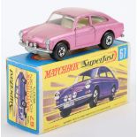 Matchbox Lesney Superfast MB-67 Volkswagen 1600TL with LIGHT PINK body