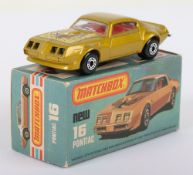 Matchbox Lesney Superfast MB-16 Pontiac with first issue BIRD LABEL