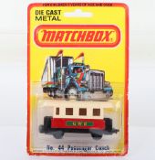 Matchbox Lesney Superfast Blisterpack Model Passenger Coach with scarcer GWR labels