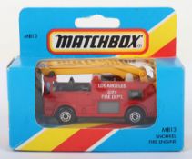 Matchbox Lesney Superfast MB-35 Merryweather SNORKEL Fire Engine with LOS ANGELES CITY FIRE DEPT