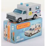 Matchbox Lesney Superfast MB-41 Ambulance with SILVER body and RALLYE 81 PARIS-DAKAR labels