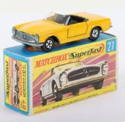 Matchbox Lesney Superfast MB-27 Mercedes 230 SL variation with DARK Yellow body