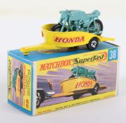 Matchbox Lesney Superfast MB-38-Honda Motorcycle with Trailer, Transitional model