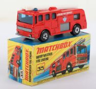 Matchbox Lesney Superfast MB-35 Merryweather Fire Engine with WIDE wheels