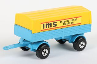 Matchbox Lesney Superfast Model MB-2 Mercedes Trailer with rarer LIGHT BLUE body and IMS labels