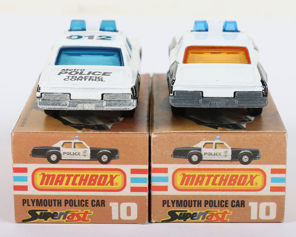 Two Matchbox Lesney Superfast Plymouth Police Car,Boxed Models - Bild 5 aus 6