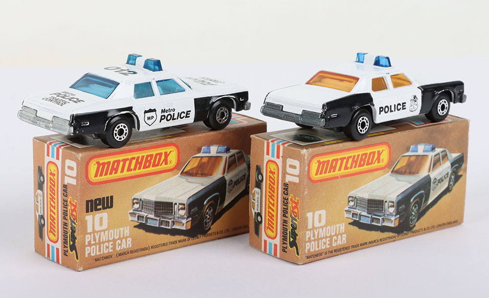 Two Matchbox Lesney Superfast Plymouth Police Car,Boxed Models - Bild 3 aus 6