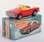 Matchbox Lesney Superfast MB-6 Mercedes 350SL with RED body and Box variation