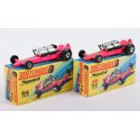 Two Matchbox Lesney Superfast MB-64 Slingshot Dragster Boxed Models