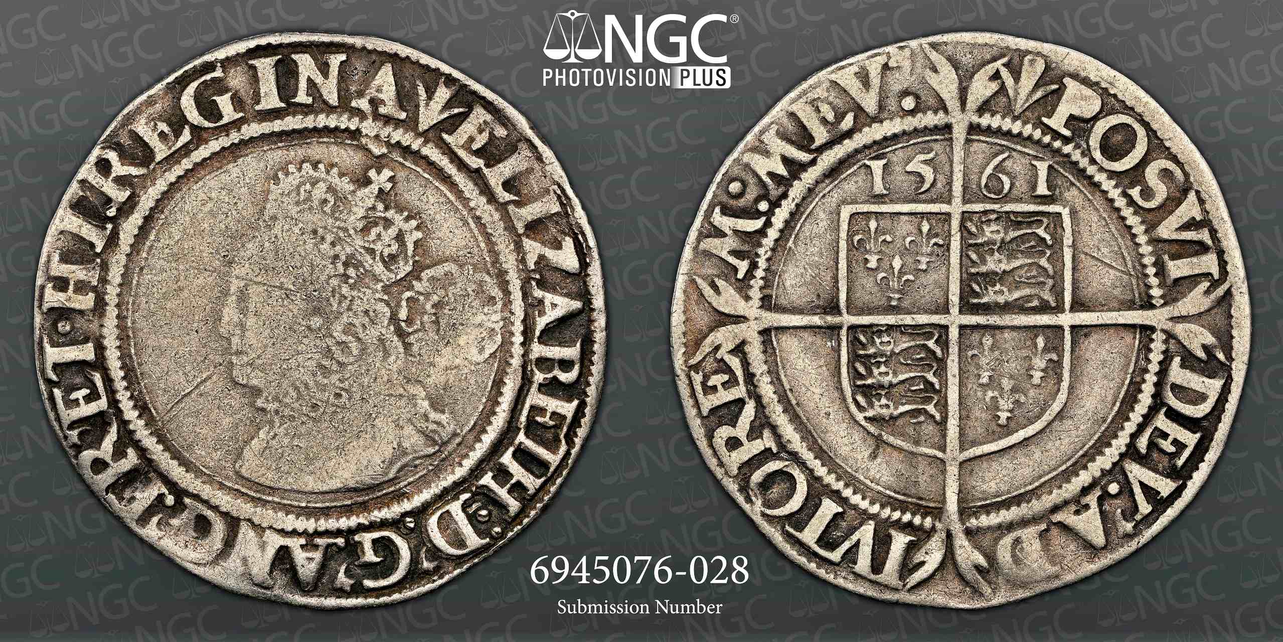 NGC F 12 Elizabeth I (1558-1603) Sixpence 1561 S-2560   - Image 3 of 3