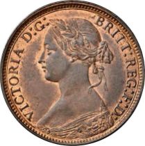 NGC MS 63 BN Victoria (1837-1901) Farthing 1873,
