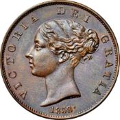 NGC UNC Details Victoria (1837-1901) Halfpenny, 1858, 